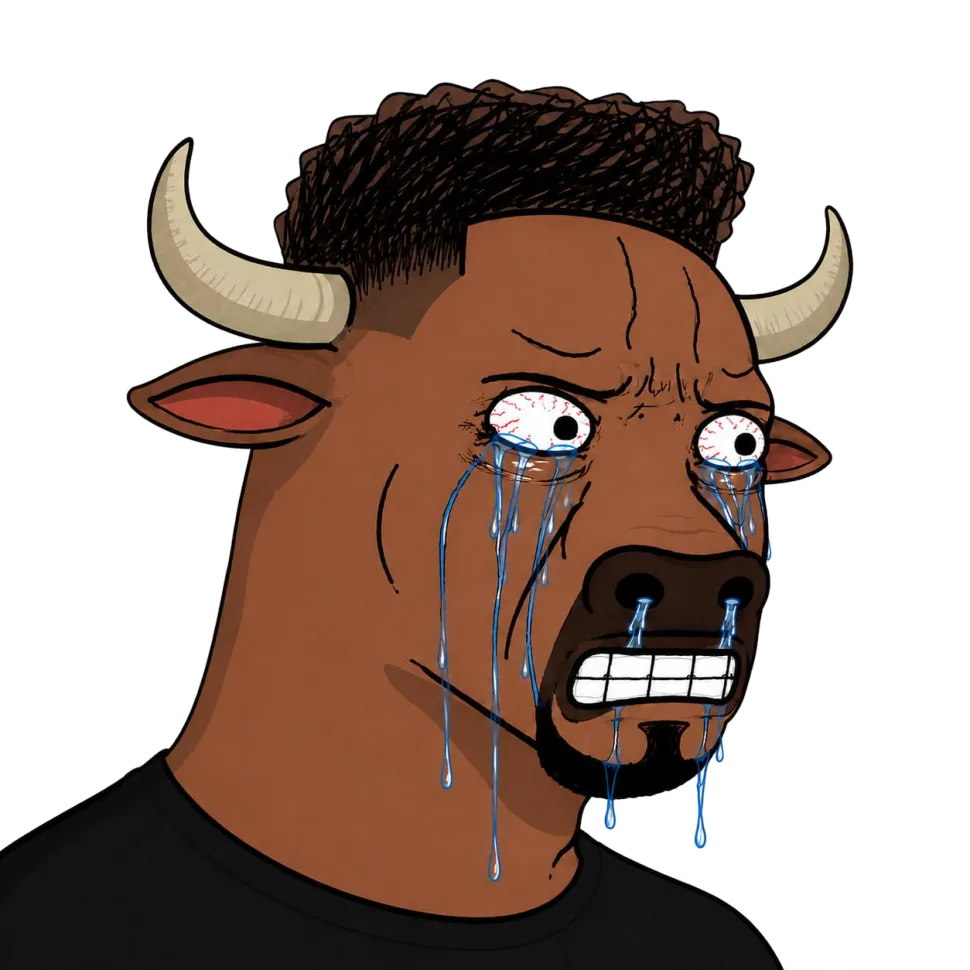 The $SIDELINED bull, crying